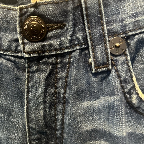 True Religion Ricky Big T Jeans VTG Black Stitch RARE Size 32 USA Flap Pocket - Picture 9 of 12